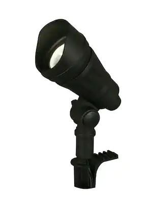 Photo 1 of 20-Watt Equivalent Low Voltage Black Integrated LED Outdoor Spotlight with CCT Change
