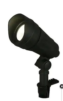 Photo 1 of 50-Watt Equivalent Low Voltage Black Integrated LED Outdoor Spotlight with CCT Change
