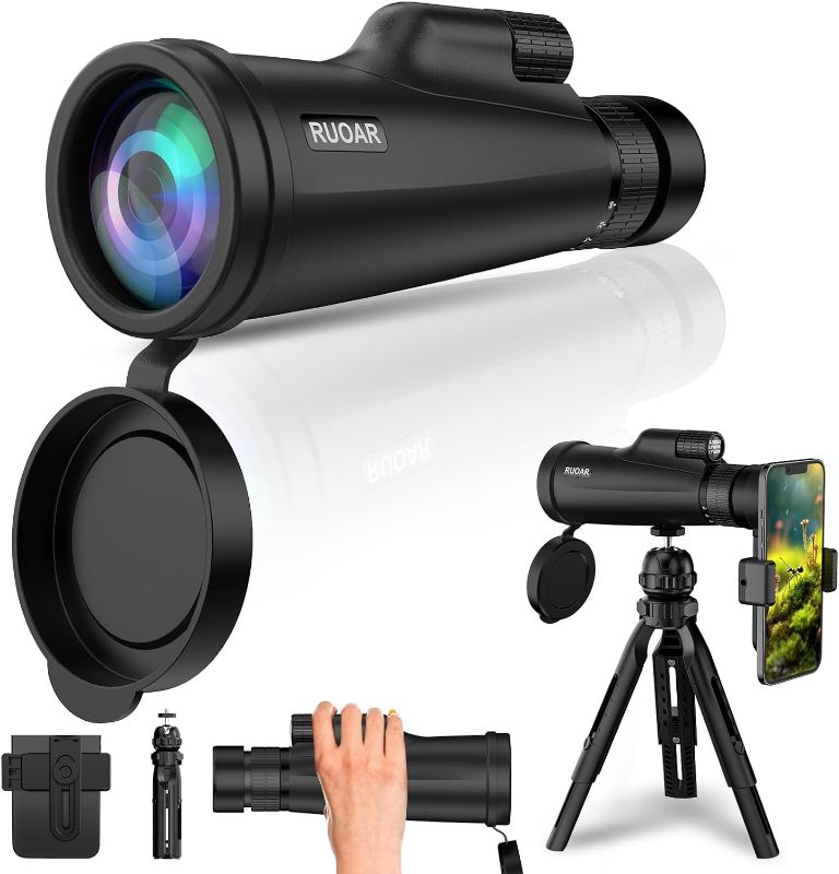 Photo 1 of 10-30x50 Zoom Monocular Telescope High Powered Telescope with Smartphone Adapter, BAK4 Prism FMC Monocular with Clear Real Vision for Hunting Camping Travelling Hiking and Daily Watching R10-30-50HD
