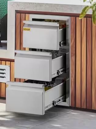 Photo 1 of 14.7 in. W x 25.4 in. H x 18.7 in. D Outdoor Kitchen Drawers Stainless Steel Box Frame Flush Mount BBQ Access Drawers
