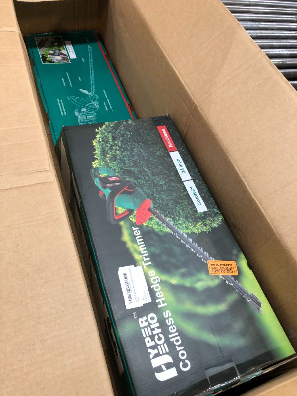 Photo 2 of HYPERECHO Cordless Hedge Trimmer 40V MAX 24-Inch 1" Cutting Capacity Cordless Shrub Trimmer Electric Hedge Trimmer Brushless Motor (2.0Ah Battery*2&Charger Included) 40V 24" Battery*2