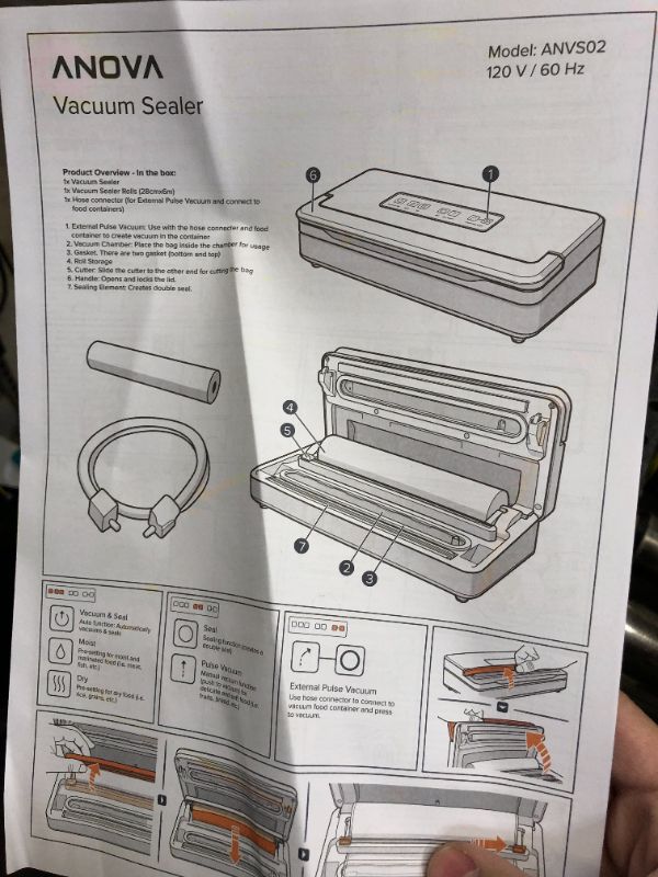 Photo 3 of Anova Culinary Precision Vacuum Sealer Pro, Includes 1 Bag Roll, For Sous Vide and Food Storage, black, medium