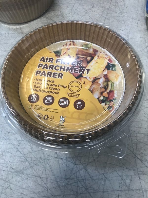 Photo 2 of Air Fryer Disposable Paper Liners,120pcs(8 inch) Air Fryer Liner,Round Oil Proof Parchment Sheets,Air fryer accessories,Air fryer non-stick natural parchment paper basket bowl for baking food
