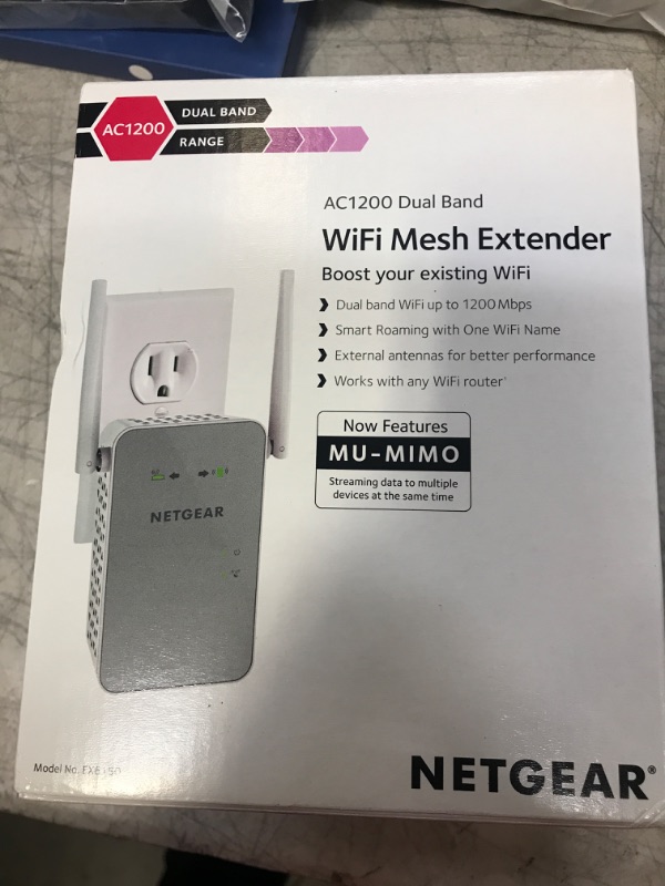 Photo 2 of NETGEAR WiFi Mesh Range Extender EX6150 - Coverage up to 1200 sq. ft. and 20 devices with AC1200 Dual Band Wireless Signal Booster & Repeater (up to 1200Mbps speed), plus Mesh Smart Roaming AC1200 Plug-In