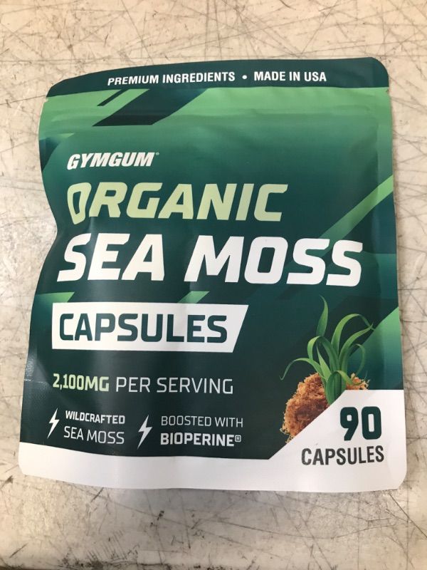 Photo 1 of GYMGUM Organic Sea Moss Capsules | Ultimate 2100mg Irish Sea Moss Capsules | Mega Blend with Bladderwrack, Burdock Root & BioPerine | Detox, Cleanse & Energize with Seamoss Pills (90 Count)