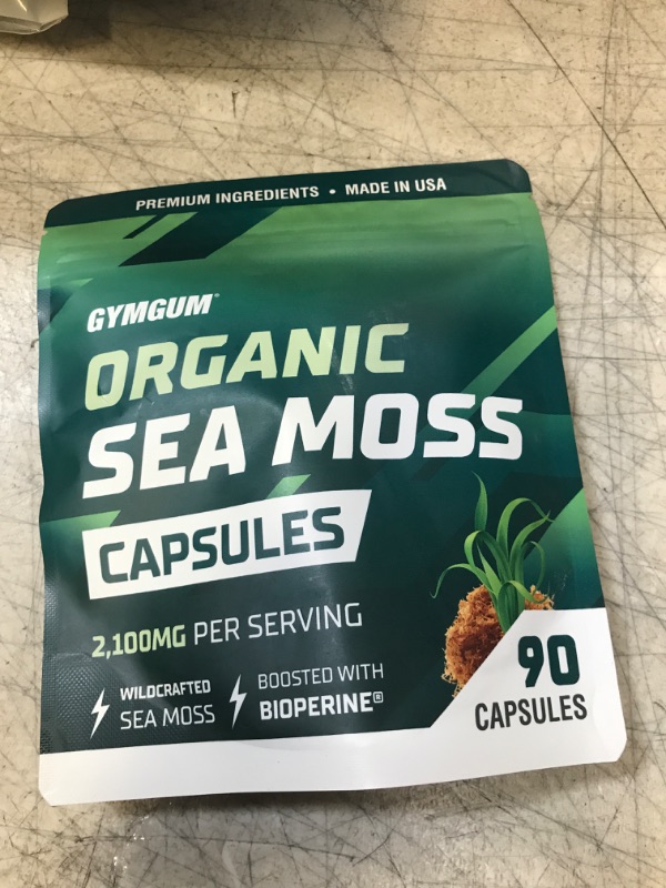 Photo 2 of GYMGUM Organic Sea Moss Capsules | Ultimate 2100mg Irish Sea Moss Capsules | Mega Blend with Bladderwrack, Burdock Root & BioPerine | Detox, Cleanse & Energize with Seamoss Pills (90 Count)