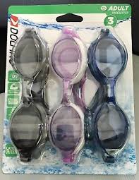 Photo 1 of 3 pack Pacesetter Silicone Swim Goggles ADULT sz ages 12+ UV Protection
