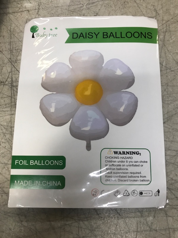Photo 2 of 45" Daisy Balloons Party Decorations Party Decor Large White Helium Huge Daisy Flower Birthday Floral Decoration Foil Mylar Balloons 4Pcs