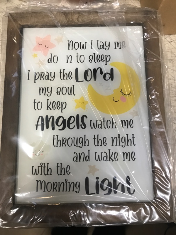 Photo 2 of Baptism Gifts for Girl Boy - Baby Baptism Gifts for Girl Boy, Baby Christening Gifts for Girls and Boy, Nursery Decor Light Frame, Decorative Signs Plaques - Now I Lay Me Down to Sleep
