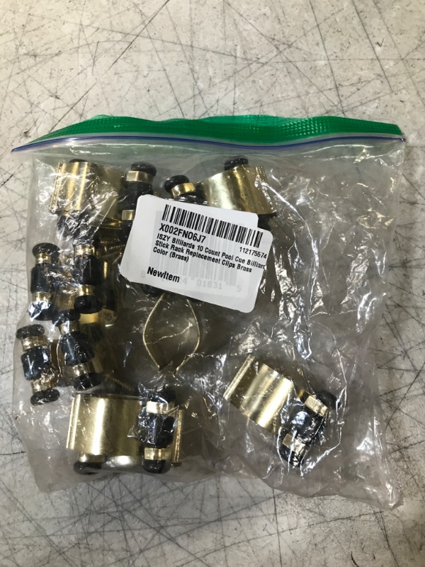 Photo 1 of ISZY Billiards 10 Count Pool Cue Billiard Stick Rack Replacement Clips Brass Color https://a.co/d/8ncL6vw