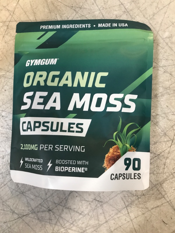 Photo 2 of GYMGUM Organic Sea Moss Capsules | Ultimate 2100mg Irish Sea Moss Capsules | Mega Blend with Bladderwrack, Burdock Root & BioPerine | Detox, Cleanse & Energize with Seamoss Pills (90 Count)