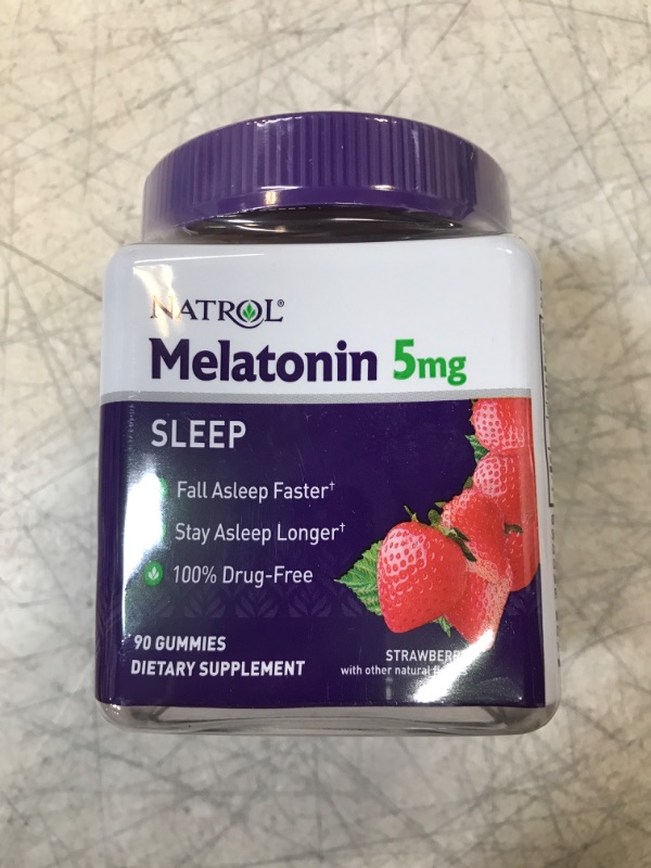 Photo 2 of Natrol Melatonin 5mg, Dietary Supplement for Restful Sleep, 90 Strawberry-Flavored Gummies, 45 Day Supply 90 Count (Pack of 1)