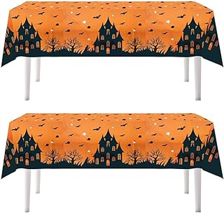 Photo 1 of 2Packs Halloween 2023 Tablecloth Aluminum Foil 0range Black Bat Disposable Tablecover Birthday Party Supplies and Decorations for Kid Baby Shower BatThem Halloween Tables 72"X54",2 Pack https://a.co/d/6Fnb5wU
