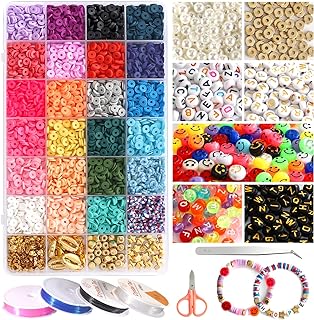 Photo 1 of 6000 pcs Clay Beads for Bracelets Making, Clay Heishi Beads Jewelry Making Kit with Glass Seed Beads Spacer Smiley Face Beads Letter Beads, Elastic String, Polymer Flat Beads for Crafts Preppy Girls https://a.co/d/9xQCRbG