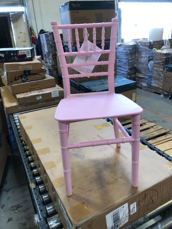 Photo 2 of Flash Furniture Child’s Pink Resin Party and Event Chiavari Chair for Commercial & Residential Use Pink 1 Pack Chair