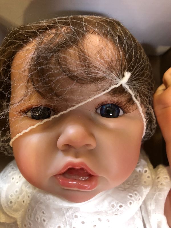 Photo 3 of DAYOFF KIDS Realistic Reborn Baby Dolls, 18 inch Full Vinyl Body Newborn Baby with Lifelike Veins,Christmas or Birthday Baby Doll Gift for Kids Age 3 + (Saskia) Saskia Wine
