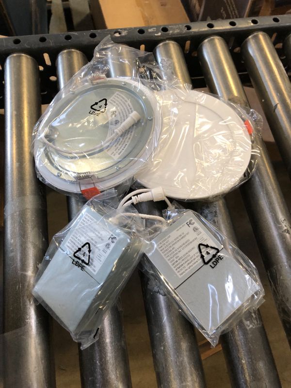 Photo 1 of 2 Pack 6 Inch 5CCT Ultra-Thin LED Recessed Ceiling Light with Junction Box, 2700K/3000K/3500K/4000K/5000K Selectable, 1050LM Brightness, Dimmable Canless Wafer Downlight, 12WEqv110W-ETL&FCC
