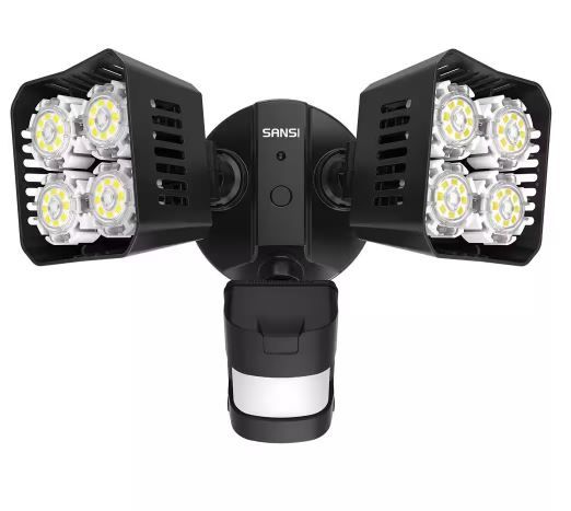 Photo 1 of 30-Watt 3400 Lumens 180-Degree Black Motion Activated Outdoor Integrated LED 5000K Waterproof Flood Light
