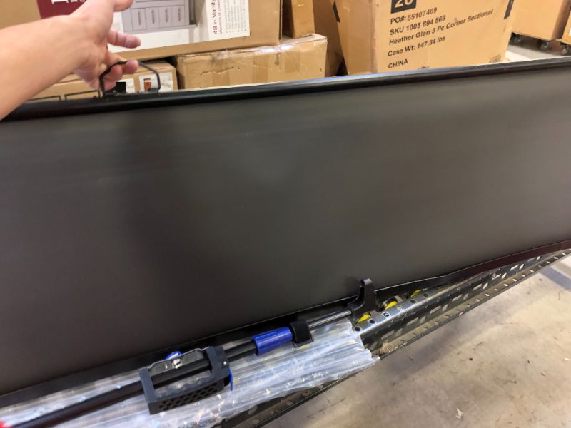 Photo 1 of Projector Screen with Stand 100 inch - Indoor and Outdoor Projection Screen for Movie or Office Presentation - 16:9 HD Premium Wrinkle-Free Tripod Screen for Projector with Carry Bag and Tight Straps Black 100 Inch 16:9 Aspect Ratio