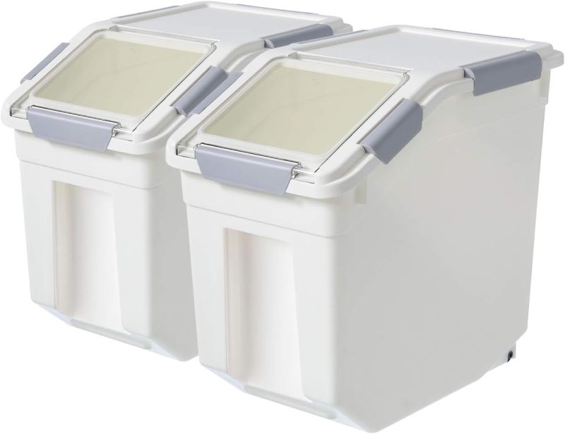 Photo 1 of `CITY BABY 2 Pack Airtight Flour Storage Container With Scoop,Dry Food, Sugar, Baking Supplies,Rice Container Set -BPA Free- Pet Food Storage Container,Dog Cat Birds Food Bin(30LB)
