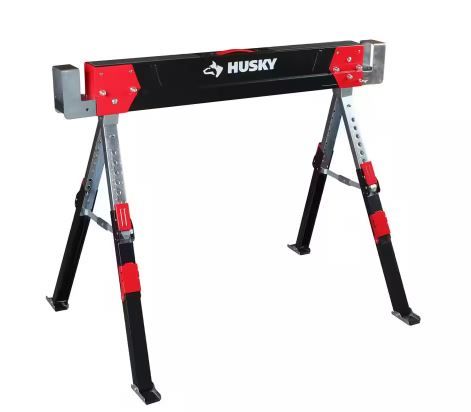 Photo 1 of 25.5 in. x 42.5 W/25.5 in. to 32.5 in. H Adjustable Saw Horse and Jobsite Table with 1300 lbs. Capacity - 1 Each
