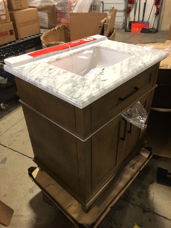 Photo 4 of Sonoma 30 in. W x 22 in. D x 34.3 in. H Bath Vanity in Almond Latte with White Carrara Marble Top