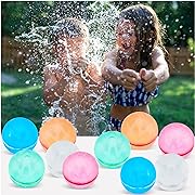Photo 1 of 12 Pcs Reusable Water Balloons for Kids Adults, Quick Fill Magnetic Silicone Water Bomb, Outdoor Activities Water Games Toy Outside Summer Pool Party Supplies