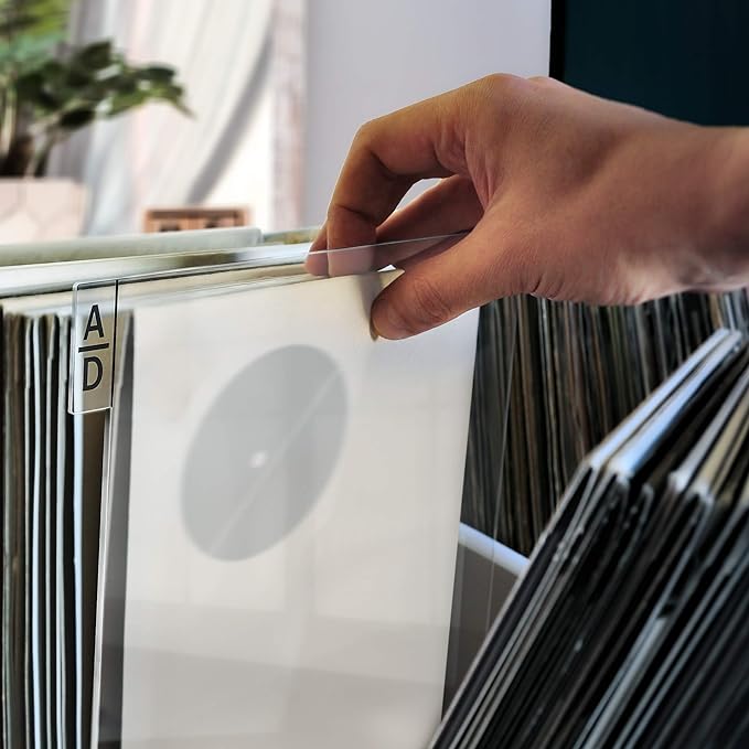 Photo 1 of TunePhonik Horizontal Laser Cut Acrylic Record Dividers to Organize Vinyl up to 12” LPs Alphabetical Record Holder A to Z | Vinyl Cataloged Alphabetically | Includes Six (6) Dividers LP - Clear*****Factory Sealed
