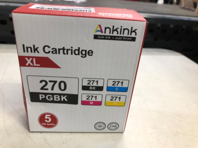 Photo 1 of Ankink Compatible Canon Ink Cartridge PGI-270XL&CLI-271XL use PIXMA MG5720 MG6821 MG7720 TS6020 TS8020 TS9020 Printer 270 271 XL Combo Pack(PGI-270:PGBK,CLI-271:Black,Cyan,Magenta,Yellow)