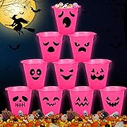 Photo 1 of Hushee 10 Pcs Halloween Candy Bucket Halloween Trick or Treat Bucket Halloween Glow in The Dark Basket Ghost Pumpkin Basket with Handle *****Factory Sealed
