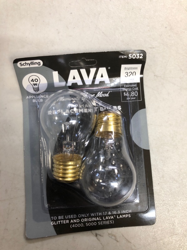 Photo 2 of Lava 5032-6 40-Watt Replacement 2-Pack Brand 16.3 and 17 inch Lamps Light Bulb, 2 Count (Pack of 1), Clear