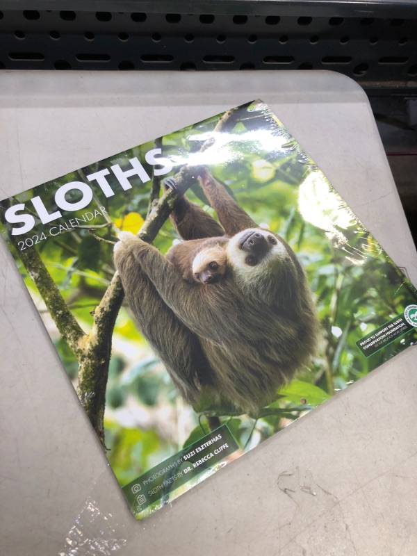 Photo 1 of SLOTHS 2024 Wall Calendar | Benefits Sloth Conservation | Sloth Facts | Baby Sloths | 12 x 12 Inch Monthly Wall Calendar