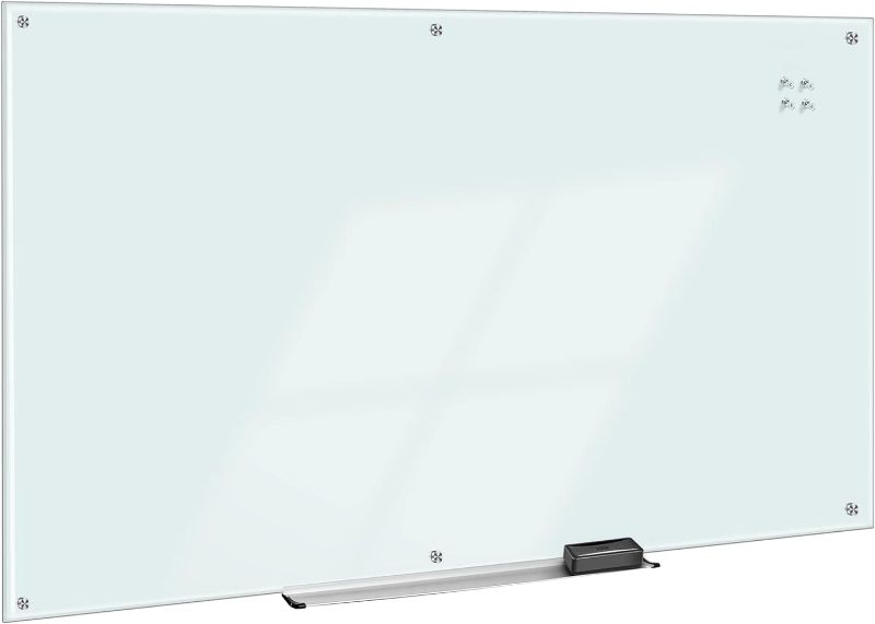 Photo 1 of Amazon Basics Magnetic White Dry Erase Glass Board, Frameless, Infinity, 8' x 4'

