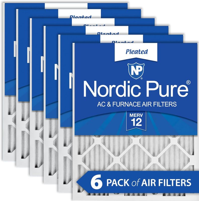 Photo 1 of Nordic Pure 20x20x1 MERV 12 Pleated AC Furnace Air Filters 6 Pack
