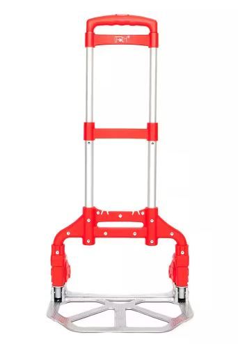 Photo 1 of 165 lbs. Capacity Aluminium Folding Dolly Push Hand Truck in Red
