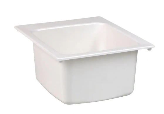 Photo 1 of 17 in. x 20 in. Fiberglass Self-Rimming Utility Sink in White
