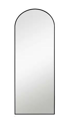 Photo 1 of 23.6 in. W x 65 in. H Black Alloy Frame Arched Full Length Mirror
