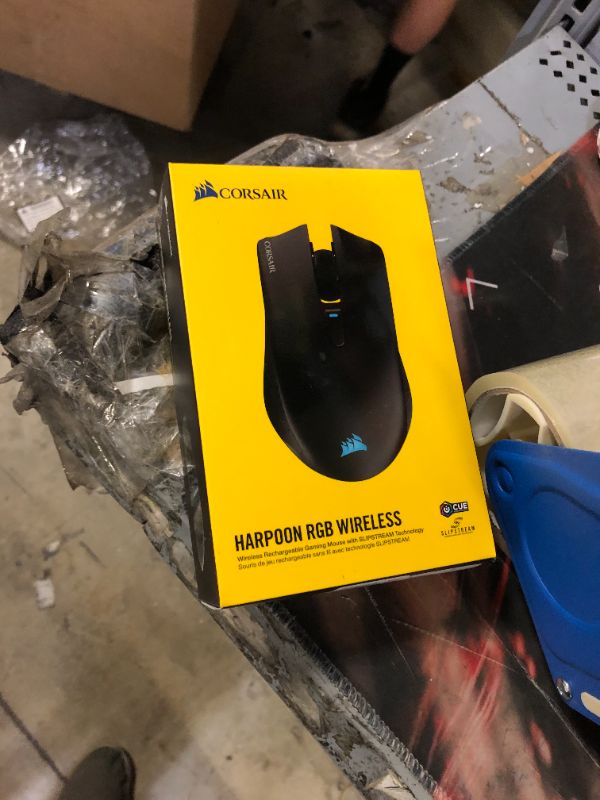 Photo 2 of Corsair Harpoon RGB Wireless - Wireless Rechargeable Gaming Mouse with SLIPSTREAM Technology - 10,000 DPI Optical Sensor