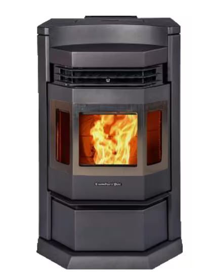 Photo 1 of 2,800 sq. ft. EPA Certified Pellet Stove in Black and SS Trim
