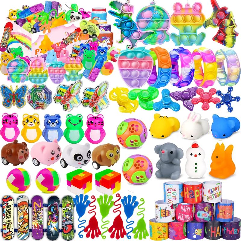 Photo 1 of 70 Pcs Party Favors for Kids 4-8, Pop Fidget Toys, Goodie Bag Stuffers, Treasure Box Toys for Classroom, Carnival Prizes, Pinata Stuffers, Goodie Bags Filler, Prize Box toys for Kids Classroom
