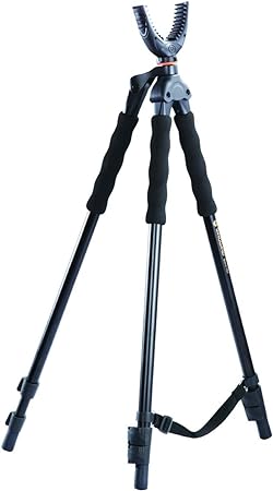 Photo 1 of Vanguard Quest T62U Shooting Stick. Tripod, Bi Pod, Gun Pod All In One With Removable U Shaped Yoke, Quick Flip Leg Locks, Foam Hand Grips , Black
