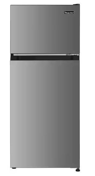 Photo 1 of MAGIC CHEF 18.5 in. W, 4.5 cu. ft. 2-Door Mini Refrigerator, with Freezer in Platinum Steel
