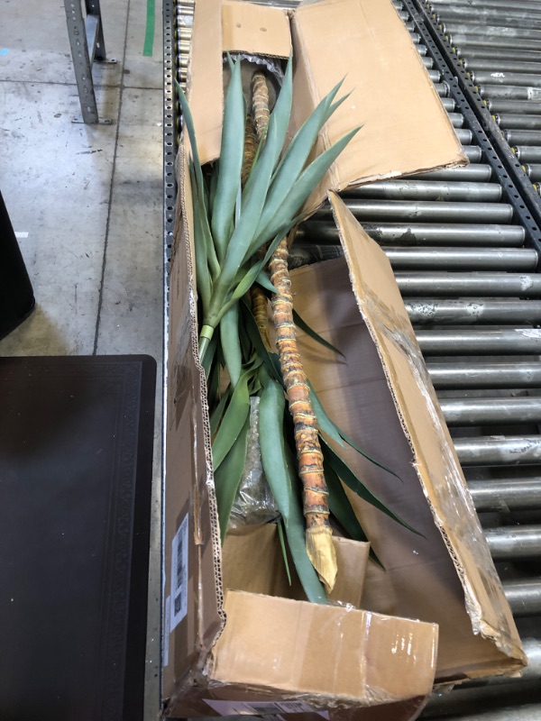 Photo 1 of Hobyhoon Artificial Tree Faux Agave Plant 5.3FT Fake Tree Dracaena Tree with 3 Heads in Potted Tall Silk Trees for Modern Home Office Decor Indoor or Outdoor
