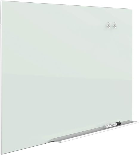 Photo 1 of Quartet Glass Whiteboard, Magnetic Dry Erase White Board, 74" x 42", Wide Format, Aluminum Frame, Element (G7442E),Assorted Colors
