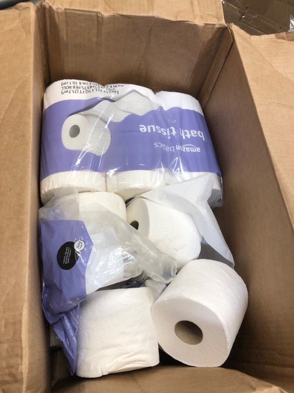 Photo 2 of Amazon Basics 2-Ply Toilet Paper 5 Packs, 6 Rolls per pack (30 Rolls total) (Previously Solimo)