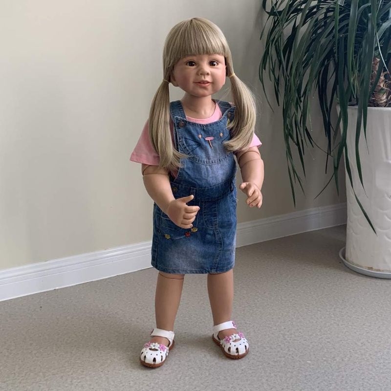 Photo 1 of 34inch Reborn Toddler Dolls,Huge Baby Full Body Hard Vinyl Girl Realistic Anatomically Correct+ Long Hair Age 2 Dress Model Collectible High Qualtity(no Girl Parts)
