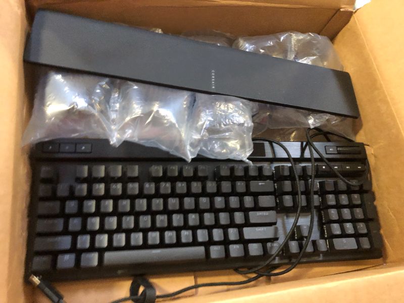 Photo 2 of Corsair K70 RGB PRO Wired Mechanical Gaming Keyboard (CHERRY MX RGB Speed Switches: Linear and Rapid, 8,000Hz Hyper-Polling, PBT DOUBLE-SHOT PRO Keycaps, Soft-Touch Palm Rest) QWERTY, NA - Black Cherry Speed- Fast K70 RGB PRO Black