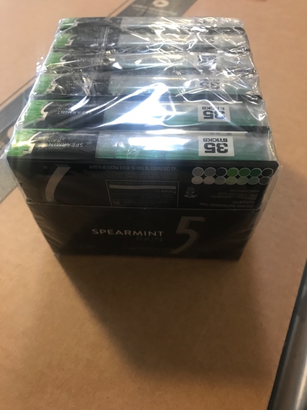 Photo 2 of 5 Gum Sugarfree Gum, Spearmint Rain, 35-stick pack (6 packs total) 35 Count Spearmint Rain 35 Count (Pack of 6)