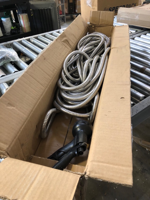 Photo 2 of 25ft Garden Hose Made by Metal with Super Tough and Soft Water Hose, Household Stainless Steel Hose, Durable Metal Hose