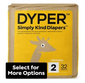 Photo 1 of DYPER Simply Kind Diapers, Remarkably Soft, Size 2, 32 Count